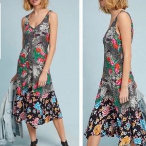 Anthropologie Maeve Violette Floral Midi Dress